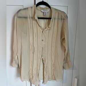 EXPRESS Sheer Blouse Button Down